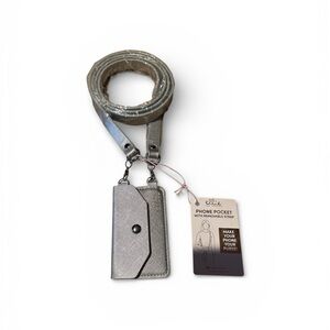 ELLIE LOS ANGELES Phone Pocket Crossbody silver with silver. Brand New